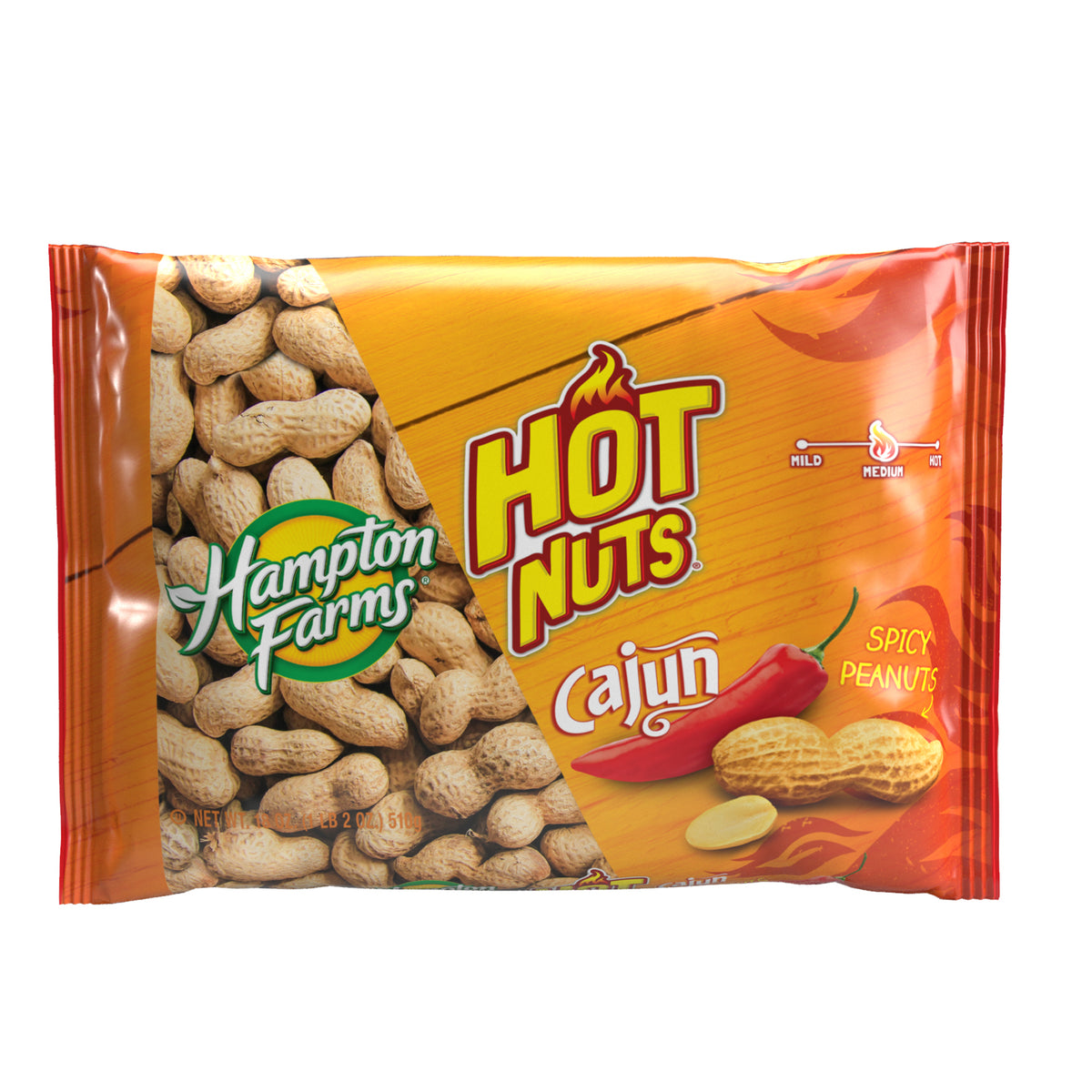 InShell Cajun Hot Nuts Flavored InShell Peanuts Hampton Farms