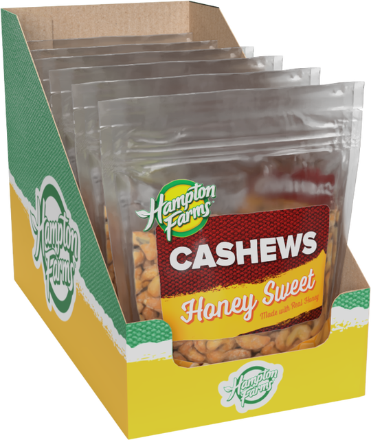 Honey Sweet Cashews 6oz Pouch (6pk)