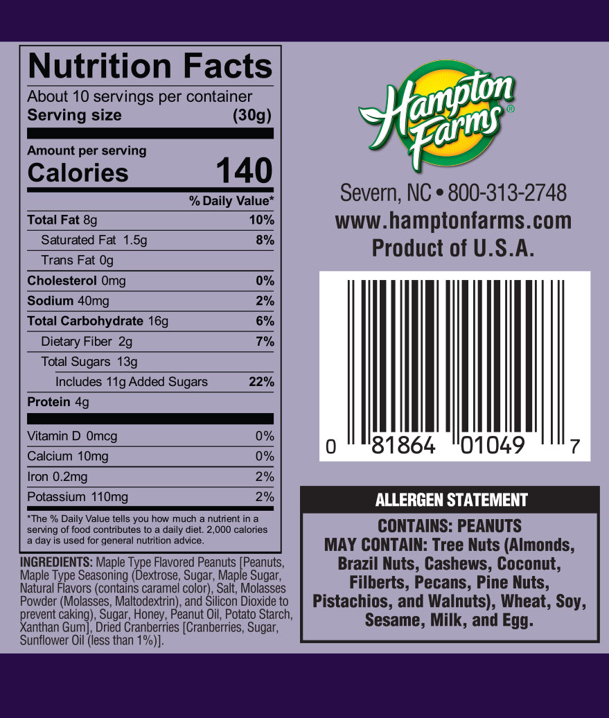 Sweet Maple Roast Gourmet Peanuts – Hampton Farms