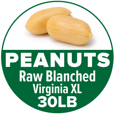 Raw Blanched XL Virginia Peanuts 30 lb Food Service