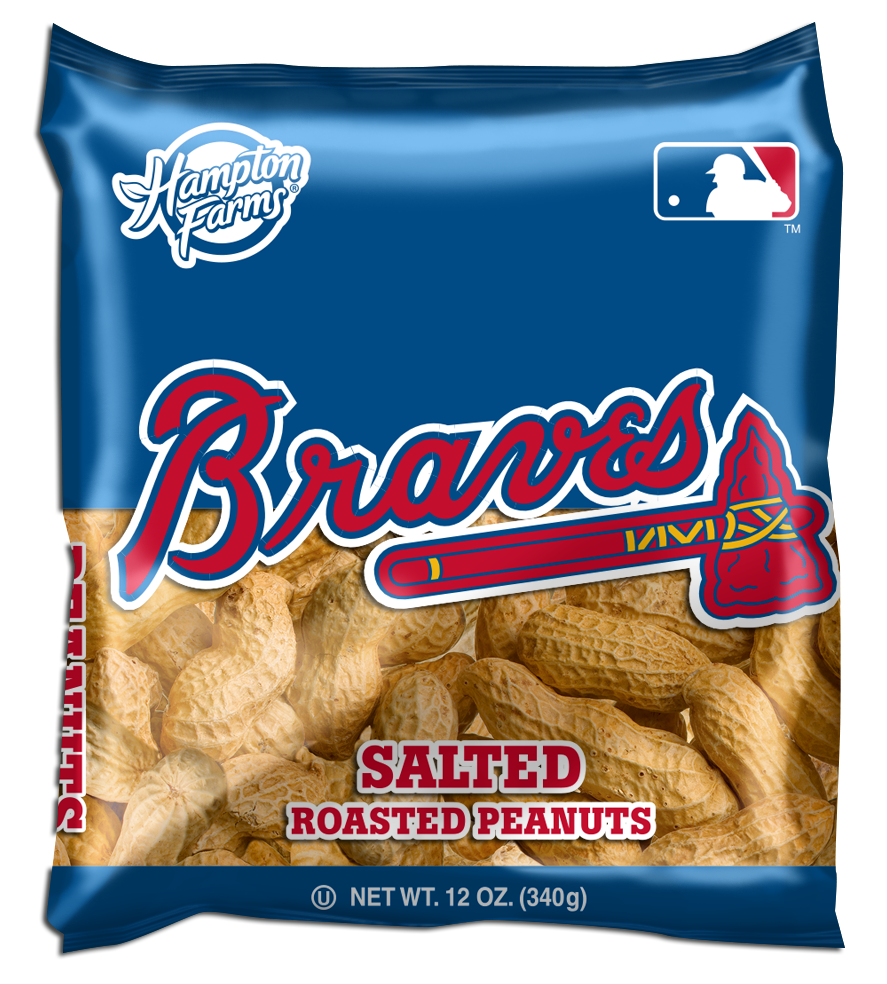 Atlanta Braves Salted In-Shell Peanuts 12oz Bags - Case of 18