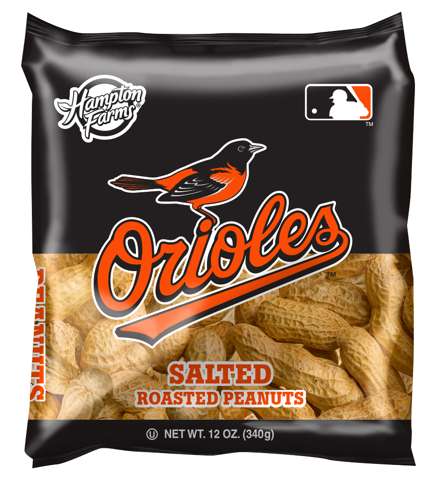 Baltimore Orioles Salted In-Shell Peanuts 12oz Bags - Case of 18